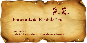 Hasenstab Richárd névjegykártya